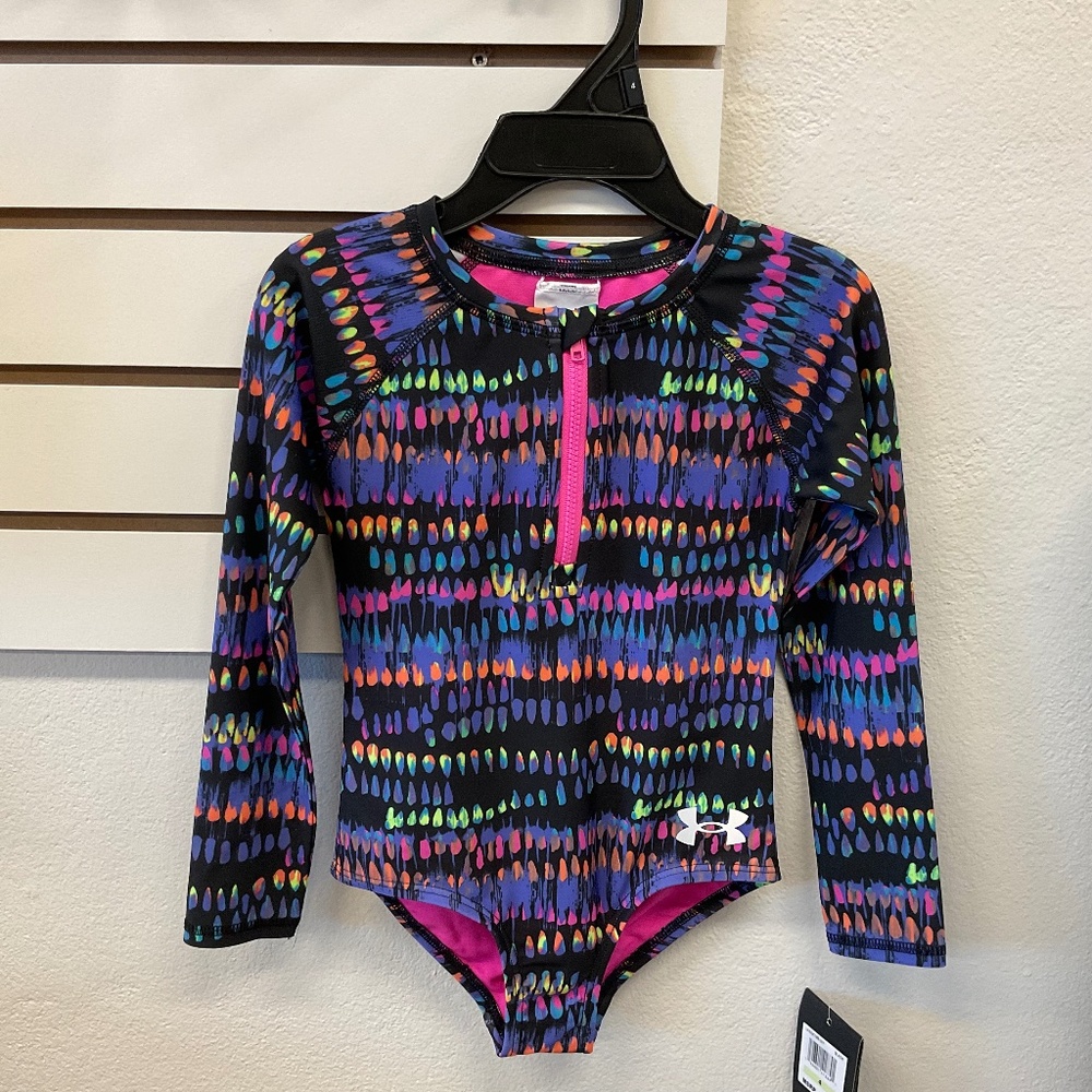 UNDER ARMOUR PADDLESUIT ONEPIECE RASHGUARD WATERCOLOR BLACK